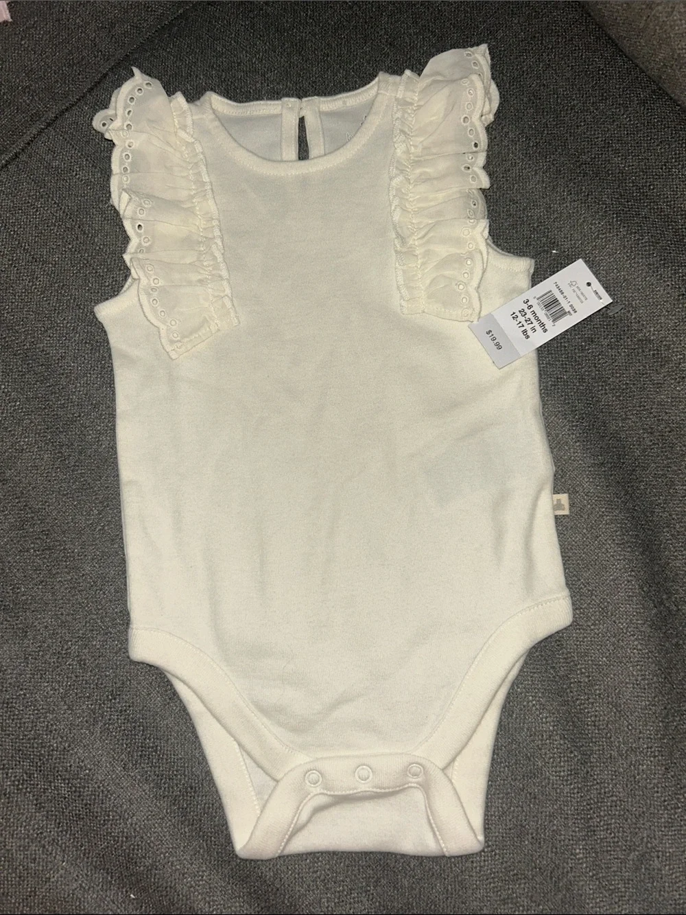 GAP Cream Eyelet Ruffle Sleeve One-Piece Bodysuit